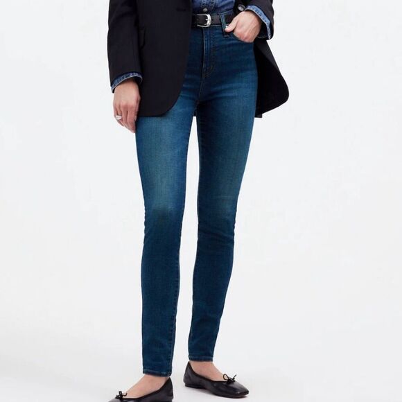 MADEWELL | 10" High-Rise Skinny Jeans Medium-Dark Wash  | Size 26, US 6 - Picture 1 of 13